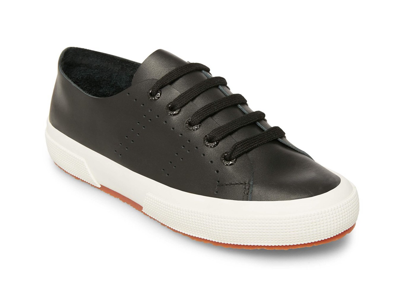 Tenis Feminino Pretas - Superga 2750 Rawcutleatheru Couro - SLJNB-3628